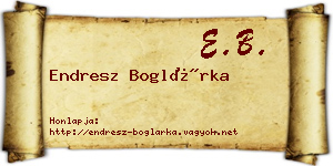 Endresz Boglárka névjegykártya